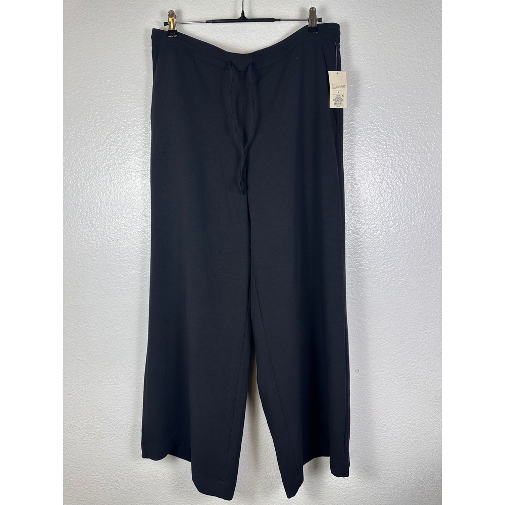 A New Day Womens‎ Black Wide Leg Drawstring Pants High Rise Size L New With Tags